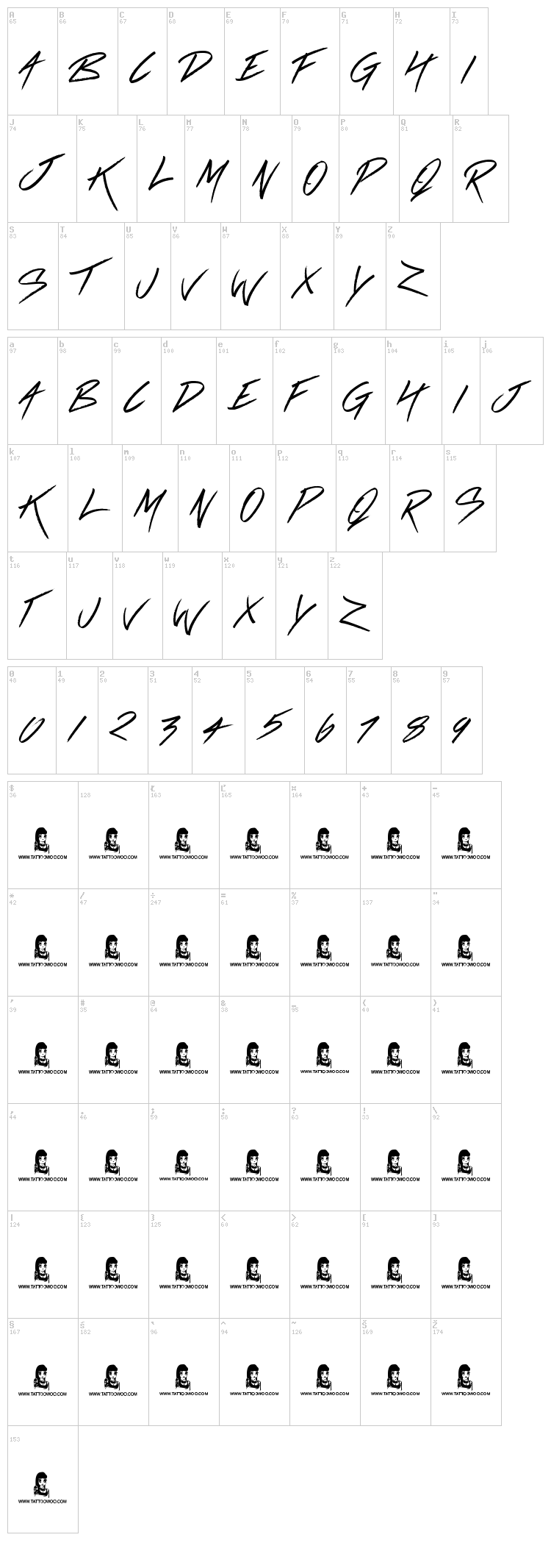 Friday Lovers font map